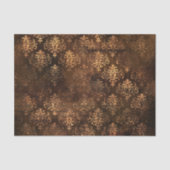 Victoriaans gothic Brown Damask-weefselpapier Tissuepapier (Voorkant)