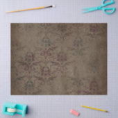 Victoriaans gothic Brown Damask-weefselpapier Tissuepapier (Craft)