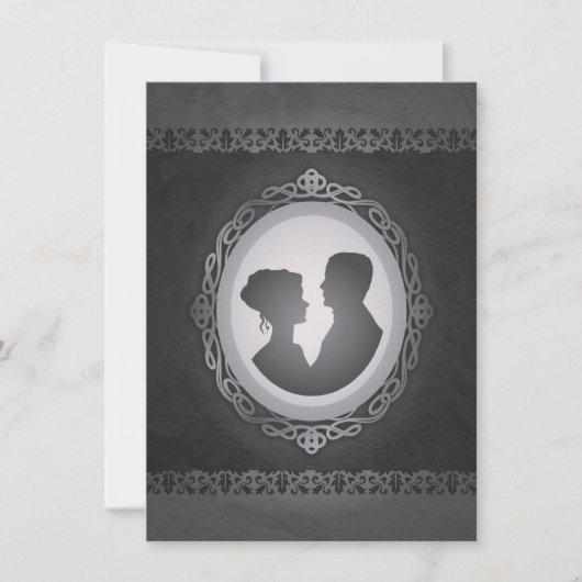 Victoriaans Gothic Cameo Wedding Invitations Kaart (Voorkant)