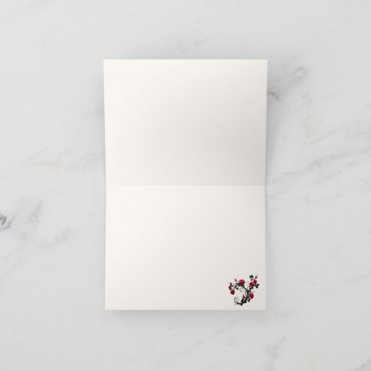 Victoriaans Gothic Crimson Roos Sconce Bedankkaart (Binnen)