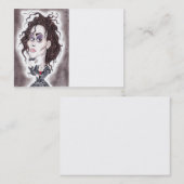 Victoriaans gothic Dark Caricature Drawing Busines Visitekaartje (Voorkant / Achterkant)
