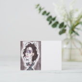 Victoriaans gothic Dark Caricature Drawing Busines Visitekaartje (Staand voorkant)