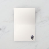 Victoriaans Gothic Diepe Amethist Paarse Roos Scon Bedankkaart (Binnen)