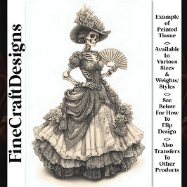 Victoriaans Gothic Dressed Skeleton AH9 Decoupage Tissuepapier