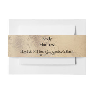 Victoriaans Gothic Elegance Invitation Belly Band Uitnodigingen Wikkel