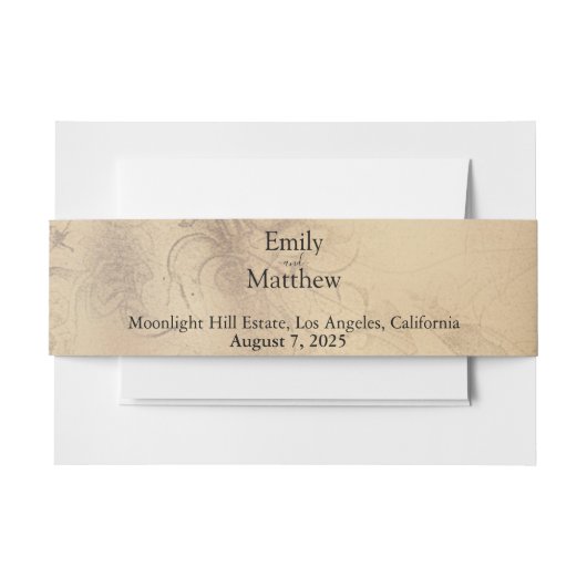 Victoriaans Gothic Elegance Invitation Belly Band Uitnodigingen Wikkel (Voorkant Voorbeeld)