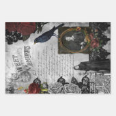  Victoriaans Gothic Halloween Ephemera Inpakpapier Vel (Voorkant 3)