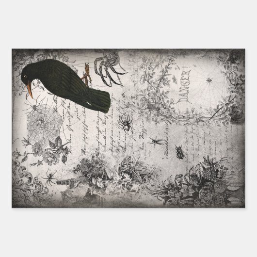  Victoriaans Gothic Halloween Ephemera Inpakpapier Vel (Voorkant 2)