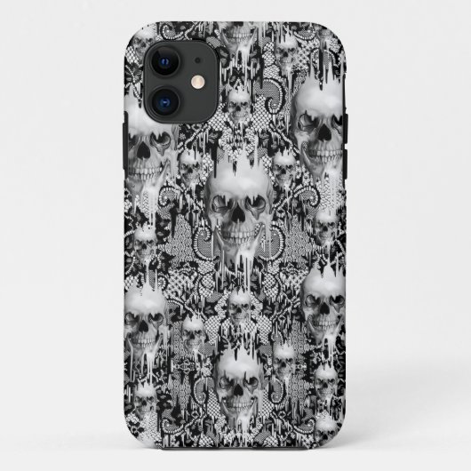 Victoriaans Gothic Lace-schedel Case-Mate iPhone Case (Achterkant)