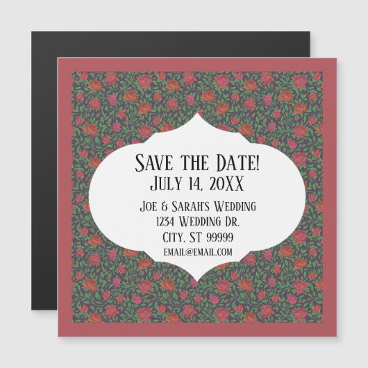 Victoriaans Gothic Perfect Red & Fuchsia Rozen (Voorkant / Achterkant)