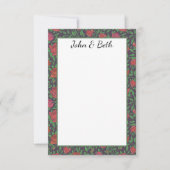 Victoriaans Gothic Perfect Red & Fuchsia Rozen Bedankkaart (Voorkant)