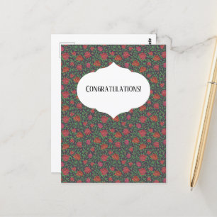 Victoriaans Gothic Perfect Red & Fuchsia Rozen Briefkaart