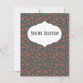 Victoriaans Gothic Perfect Red & Fuchsia Rozen Kaart (Voorkant)