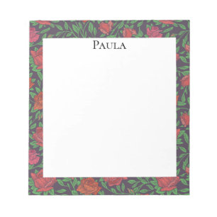 Victoriaans Gothic Perfect Red & Fuchsia Rozen Notitieblok