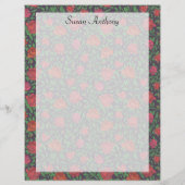 Victoriaans Gothic Perfect Red & Fuchsia Rozen Pap (Achterkant)