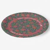 Victoriaans Gothic Perfect Red & Fuchsia Rozen Papieren Bordje (Gekanteld)