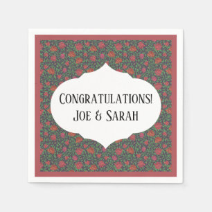 Victoriaans Gothic Perfect Red & Fuchsia Rozen Servet