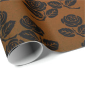  Victoriaans Gothic Retro Black Rozen Shabby Cadeaupapier (Rol Hoek)