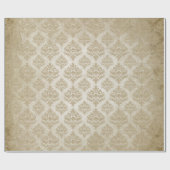  Victoriaans Gothic Retro White Damask Shabby Cadeaupapier (Vlak)