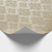  Victoriaans Gothic Retro White Damask Shabby Cadeaupapier (Hoek)