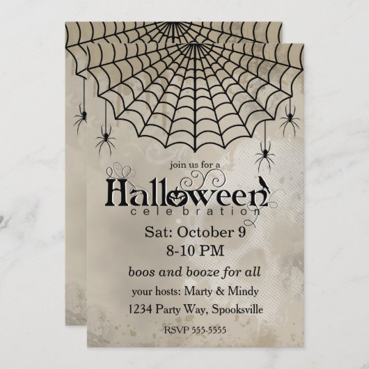 Victoriaans Gothic Spiderweb Kaart (Voorkant / Achterkant)