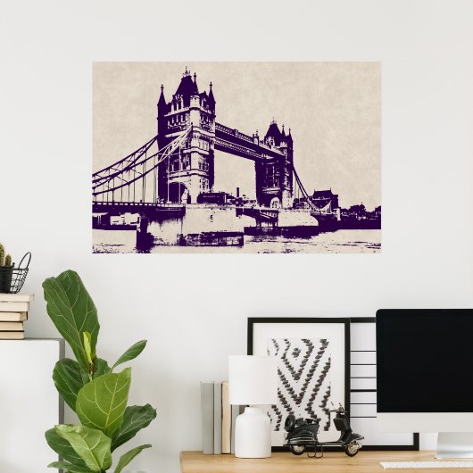 VICTORIAANS GOTHIC TOWER BRIDGE - LONDEN POSTER (Thuiskantoor)