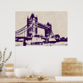 VICTORIAANS GOTHIC TOWER BRIDGE - LONDEN POSTER (Keuken)