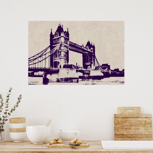 VICTORIAANS GOTHIC TOWER BRIDGE - LONDEN POSTER (Keuken)