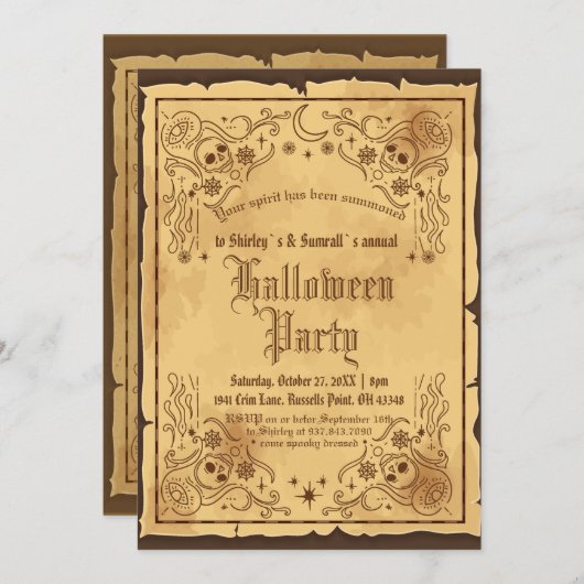  Victoriaans Gothic Witch Halloween Party Kaart (Voorkant / Achterkant)