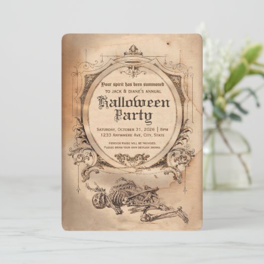  Victoriaans gothiek van de uitnodiging van Hallow (Staand voorkant)
