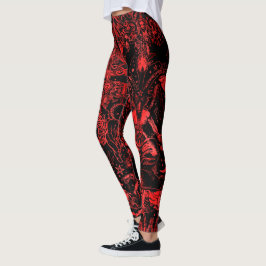 Victoriaans gothische baphomet met groot patroonro leggings