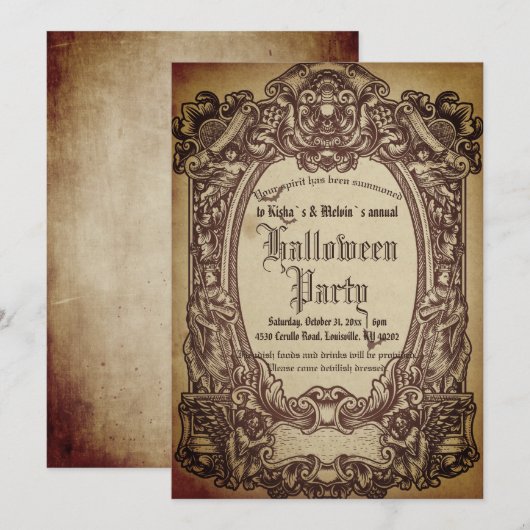 Victoriaans gothische partij met schande hallowee Kaart (Voorkant / Achterkant)
