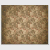  Victoriaans Gothische schedel Oude Rozen Shabby Cadeaupapier (Vlak)