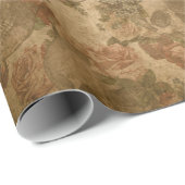  Victoriaans Gothische schedel Oude Rozen Shabby Cadeaupapier (Rol Hoek)