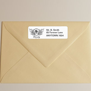 Victoriaans Gothische Skulls Eterniteit Etiket