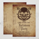  Victoriaans Gothische Skulls Halloween Party Kaart (Voorkant / Achterkant)
