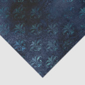 Victoriaans gotisch blauw Damask tissue papier, el Tissuepapier (Detail)