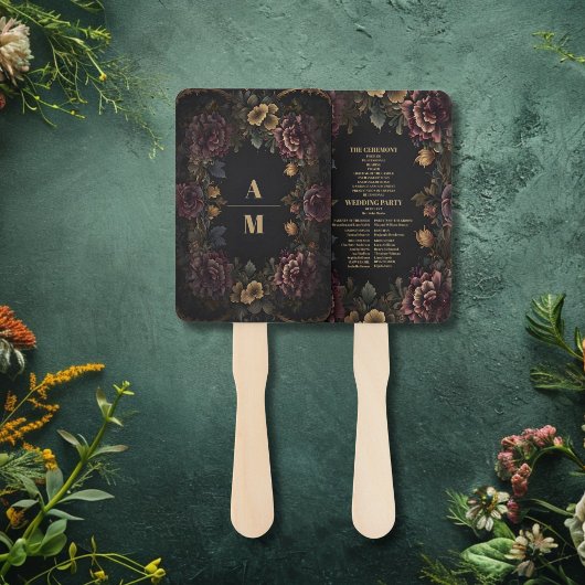 Victoriaans Gotisch Bloemen Lijst Bruiloft Handwaaier