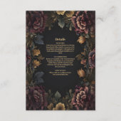 Victoriaans Gotisch Bloemen Lijst Bruiloft Informatiekaartje (Voorkant)