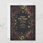 Victoriaans Gotisch Bloemen Lijst Bruiloft Save The Date (Voorkant)