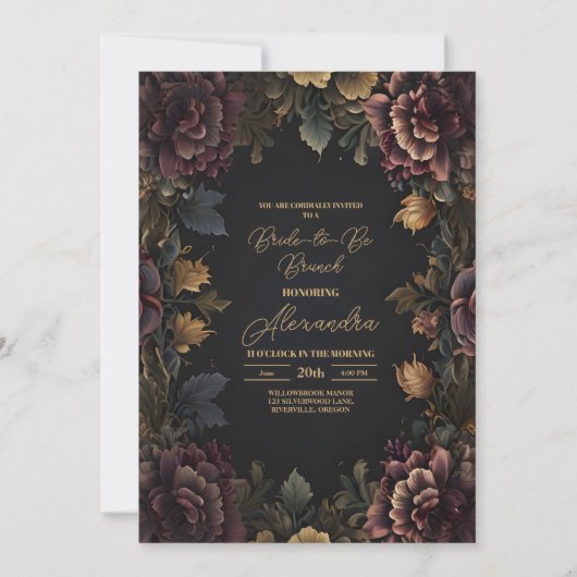 Victoriaans Gotisch Bloemen Lijst Vrijgezellenfees Kaart (Voorkant)