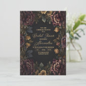 Victoriaans Gotisch Bloemen Lijst Vrijgezellenfees Kaart (Staand voorkant)