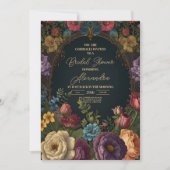 Victoriaans Gotisch  Bloemenbruids Kaart (Voorkant)