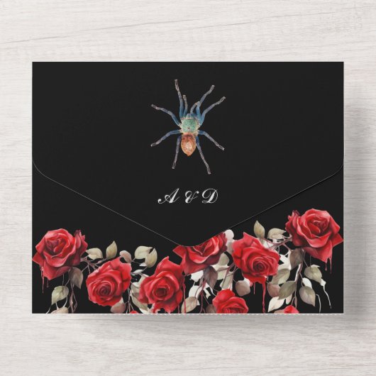  Victoriaans Gotisch Bruiloft All In One Uitnodiging (Achterkant)