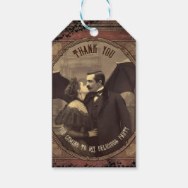 Victoriaans Gotisch Dracula Kiss Halloween Cadeaulabel