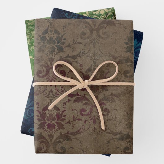 Victoriaans gotisch grunge inpakpapier, donker inpakpapier vel (In situ)