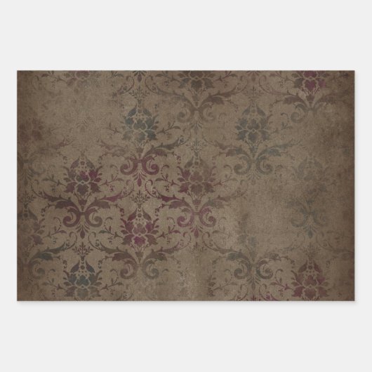 Victoriaans gotisch grunge inpakpapier, donker inpakpapier vel (Voorkant)
