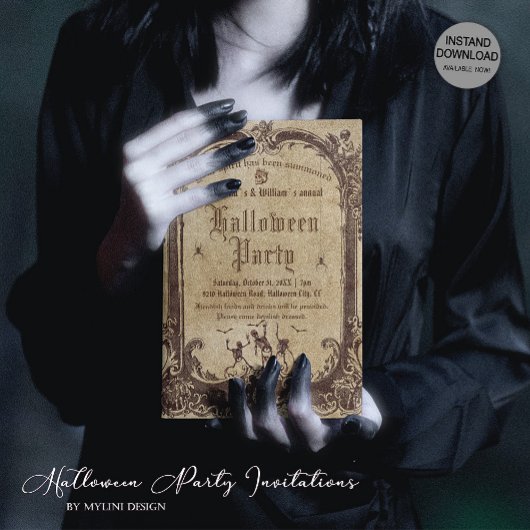  Victoriaans Gotisch Halloween Kaart