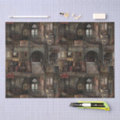 Victoriaans Gotisch Haunted Dollshouse met Dolls i Tissuepapier (Craft)