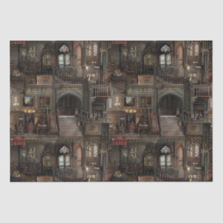 Victoriaans Gotisch Haunted Dollshouse met Dolls i Tissuepapier